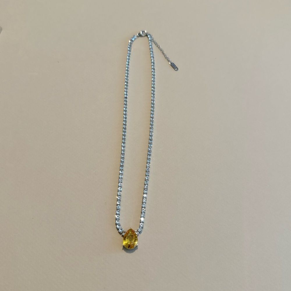 Water drop tennis necklace #1327 - Picture 2 of 4